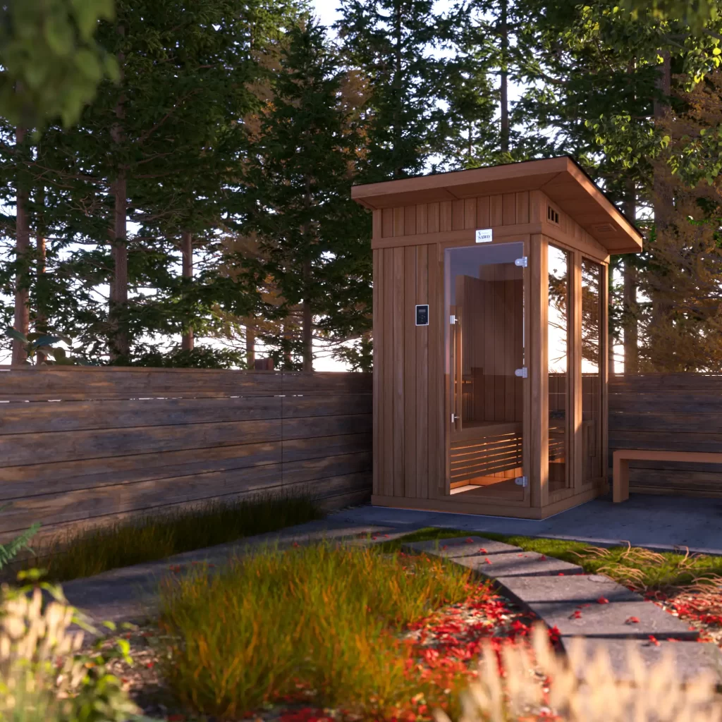 Seasonal sauna experience in autumn