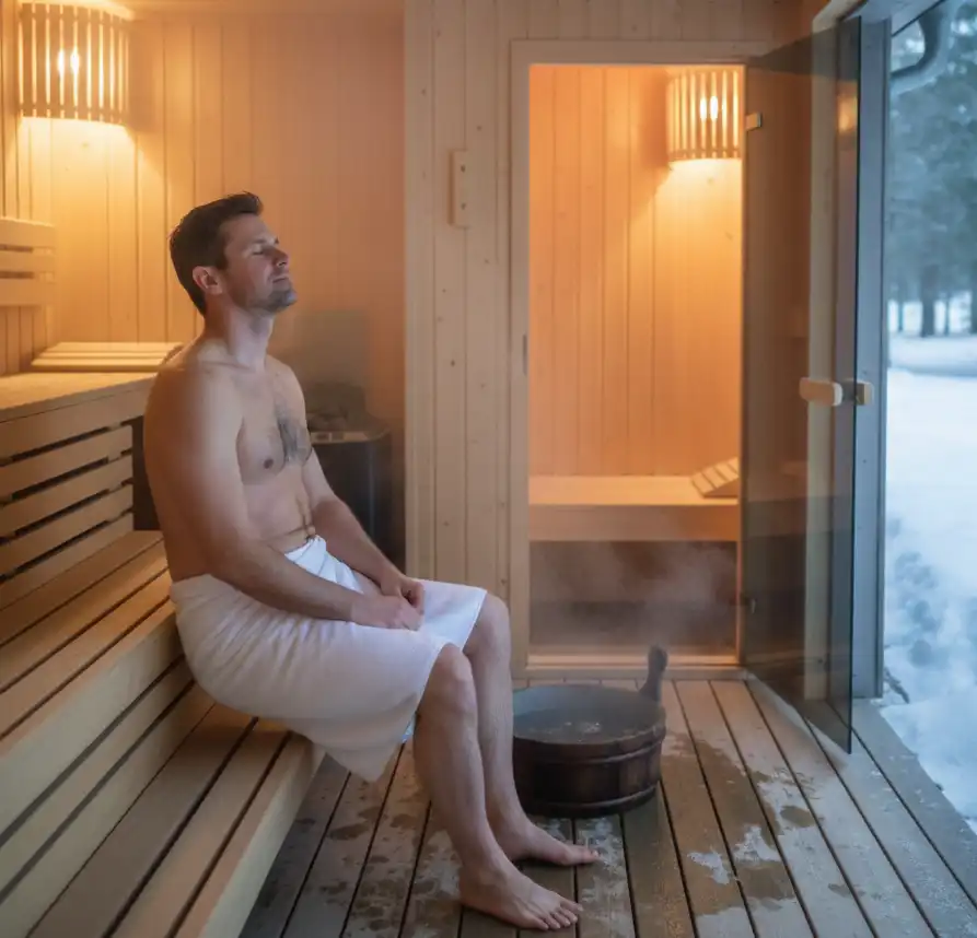 Sauna cooldown process after a sauna session